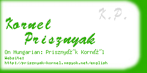 kornel prisznyak business card